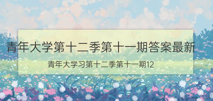 青年大学第十二季第十一期答案最新 青年大学习第十二季第十一期12.13答案